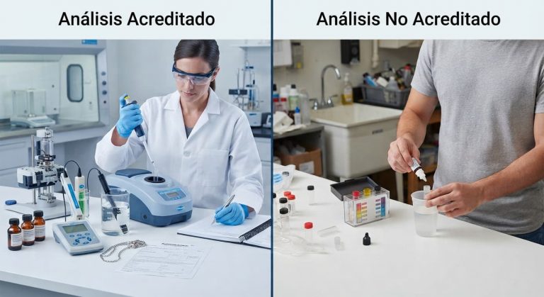 diferencia entre un análisis de agua acreditado y uno no acreditado