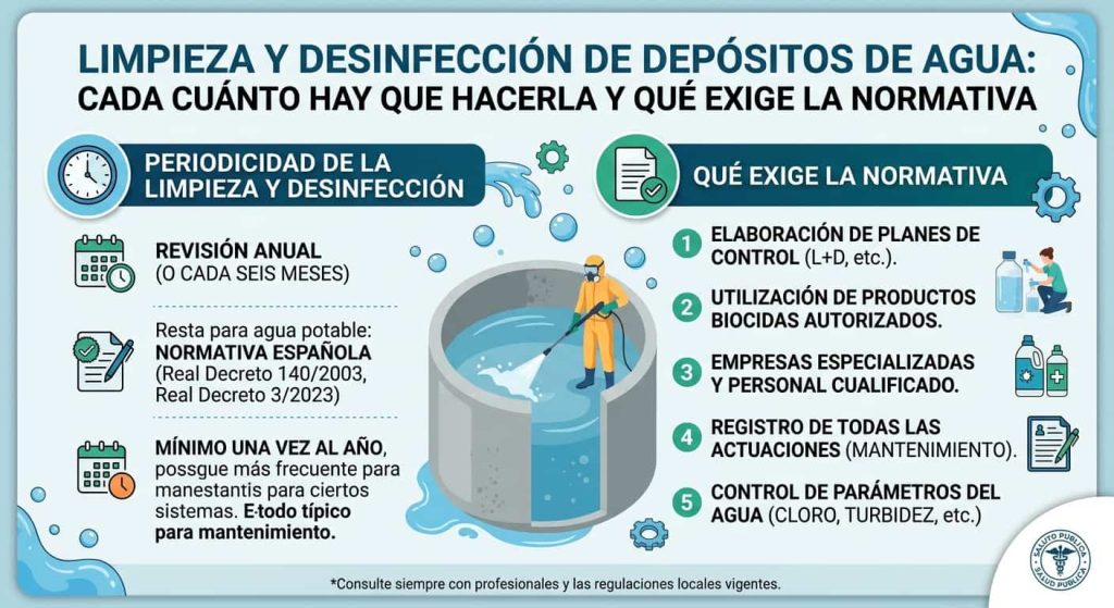 Limpieza y desinfección de depósitos de agua